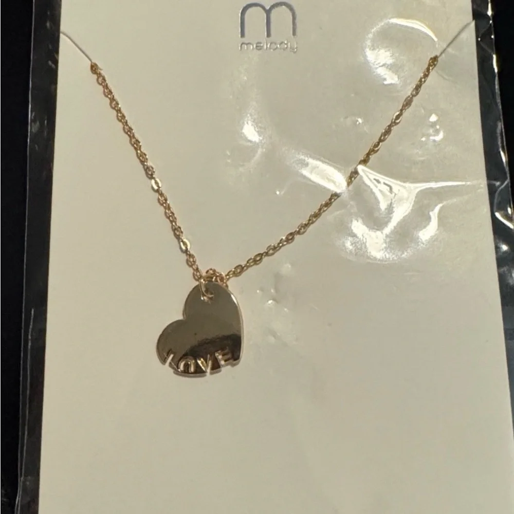 Melody “Love” Heart Pendant Necklace – Gold or Silver - Picture 4 of 6